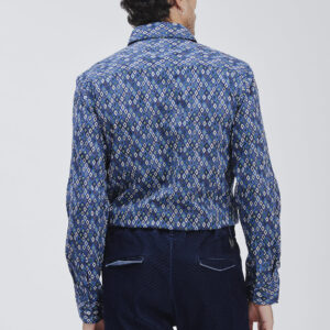 FU120-CAMICIA-MICRO-STAMPA-BLU-718 CAMICIA STAMPA GEOMETRICA |