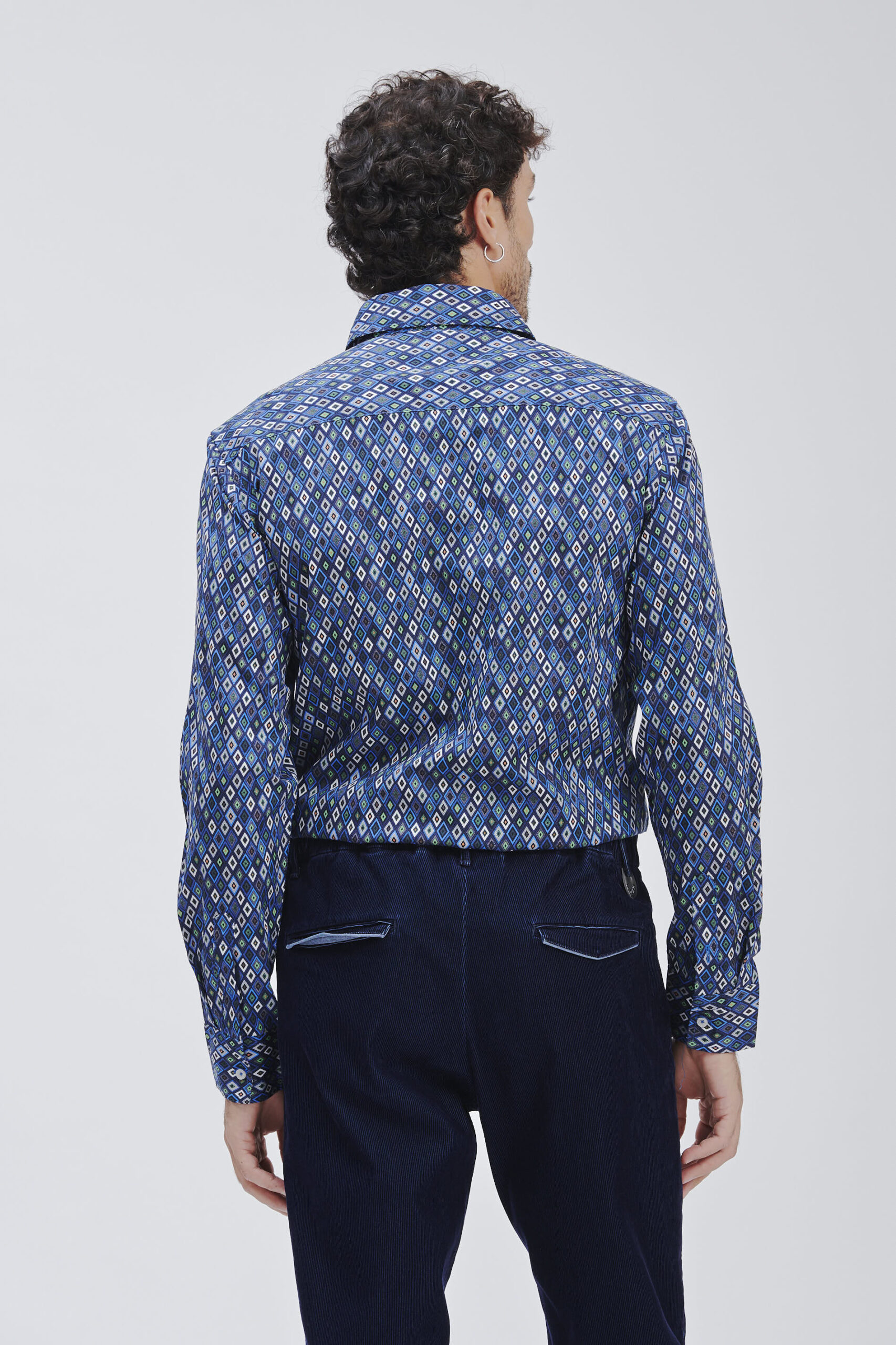 FU120-CAMICIA-MICRO-STAMPA-BLU-718 CAMICIA STAMPA GEOMETRICA |