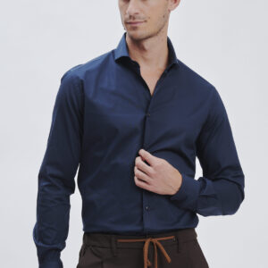 FU122_CAMICIA-TAILORED-POP-STRETCH_BLU-2496 CAMICIA TAILORED POP STRETCH |