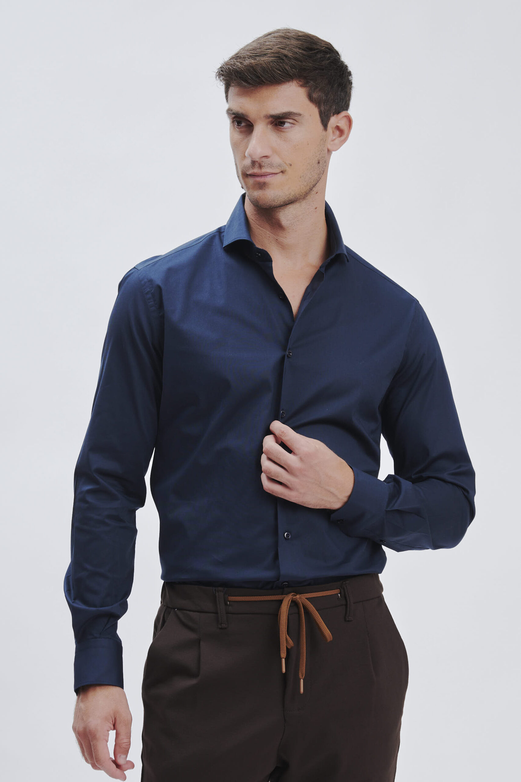 FU122_CAMICIA-TAILORED-POP-STRETCH_BLU-2496 CAMICIA TAILORED POP STRETCH |