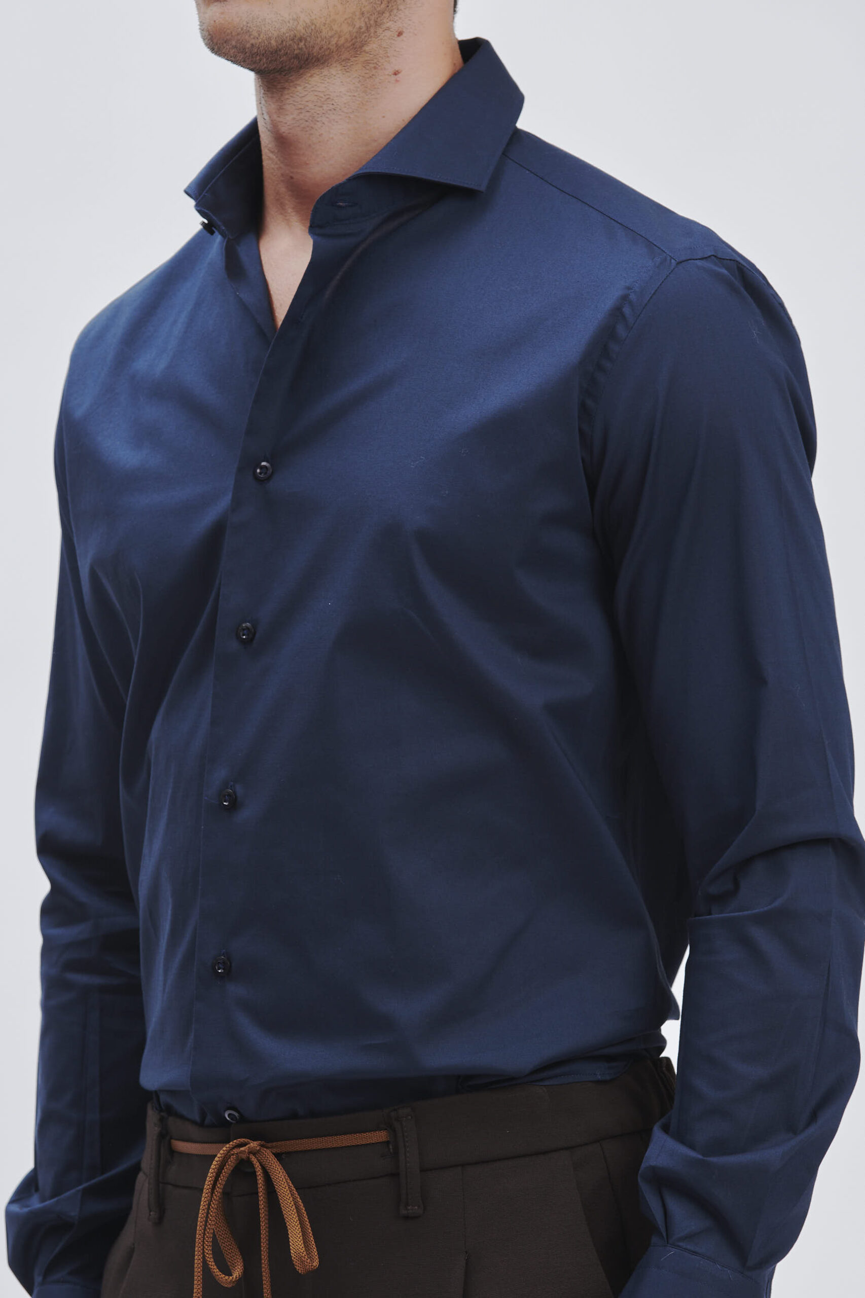 FU122_CAMICIA-TAILORED-POP-STRETCH_BLU-2497 CAMICIA TAILORED POP STRETCH |