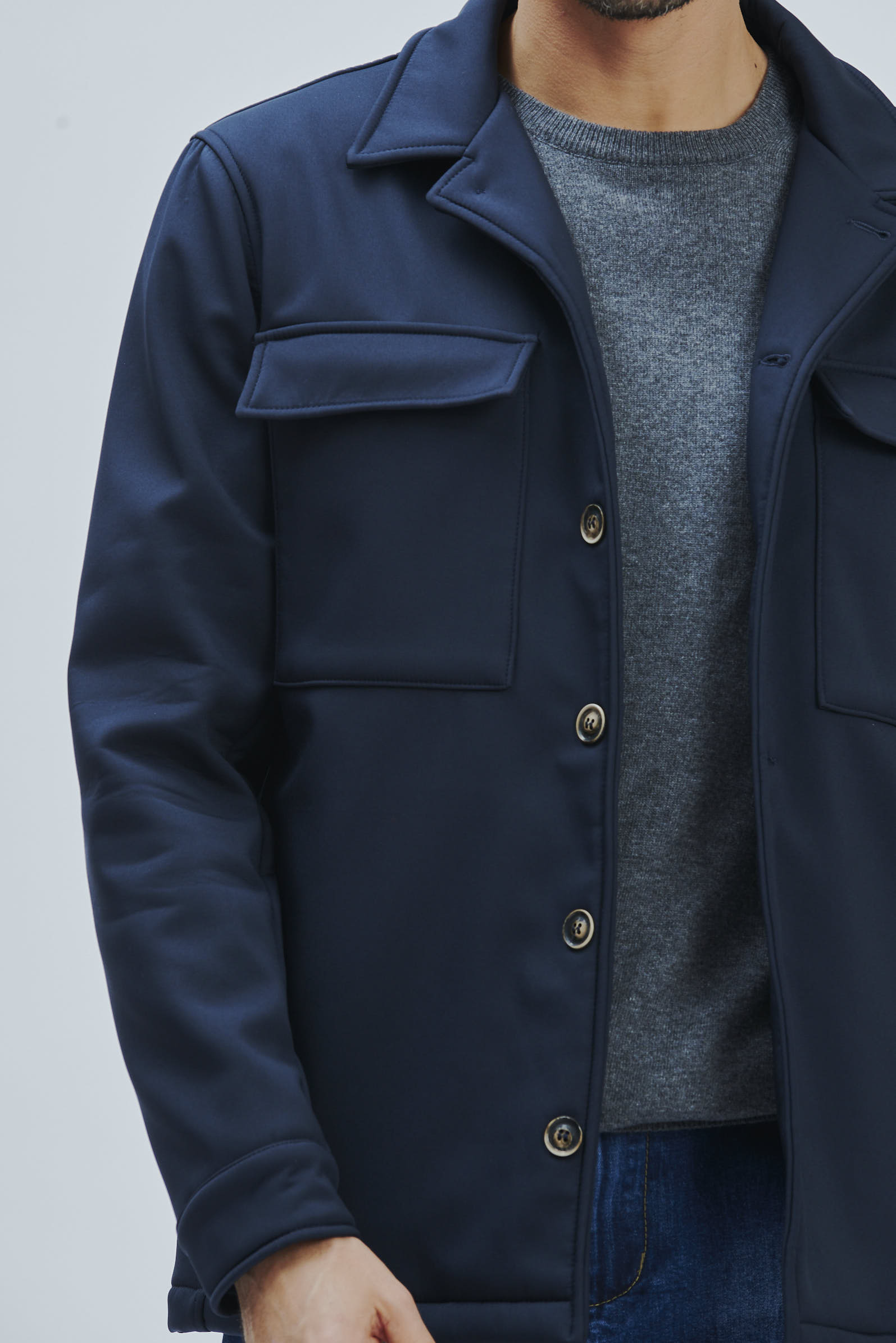 FU153-JACKET-COUPLED-POCKETS-NAVY-737 POCKET JACKET |