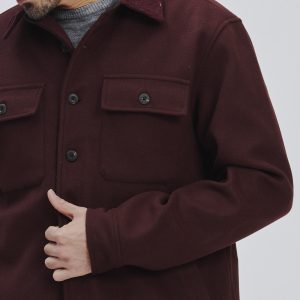FU179-OVERSHIRT-PANNO-BORDEAUX-1550 CAPPOTTO CAMICIA |