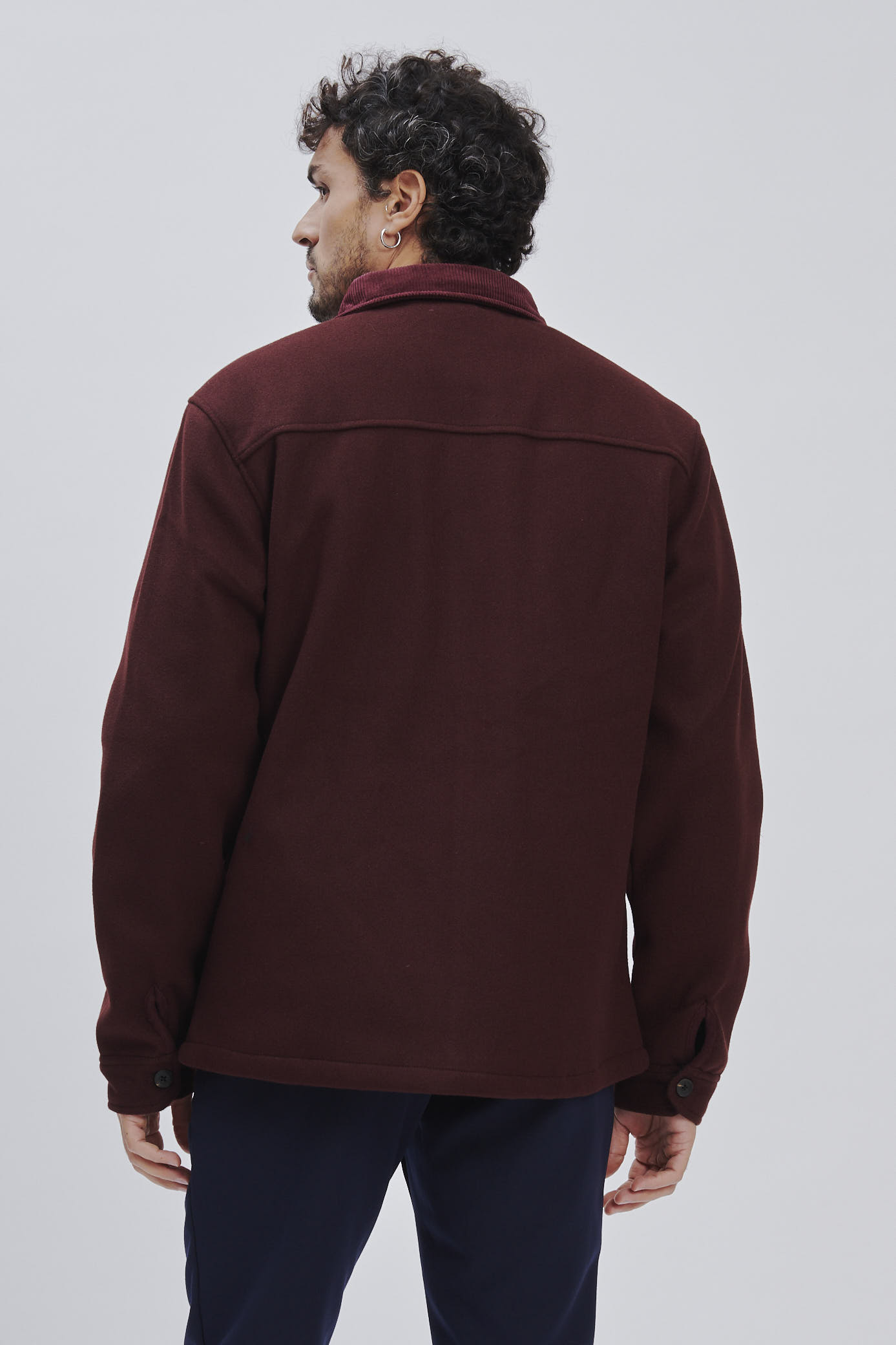 FU179-OVERSHIRT-PANNO-BORDEAUX-1551 CAPPOTTO CAMICIA |