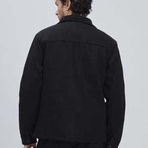 FU179-OVERSHIRT-PANNO-NERO-1578 CAPPOTTO CAMICIA |