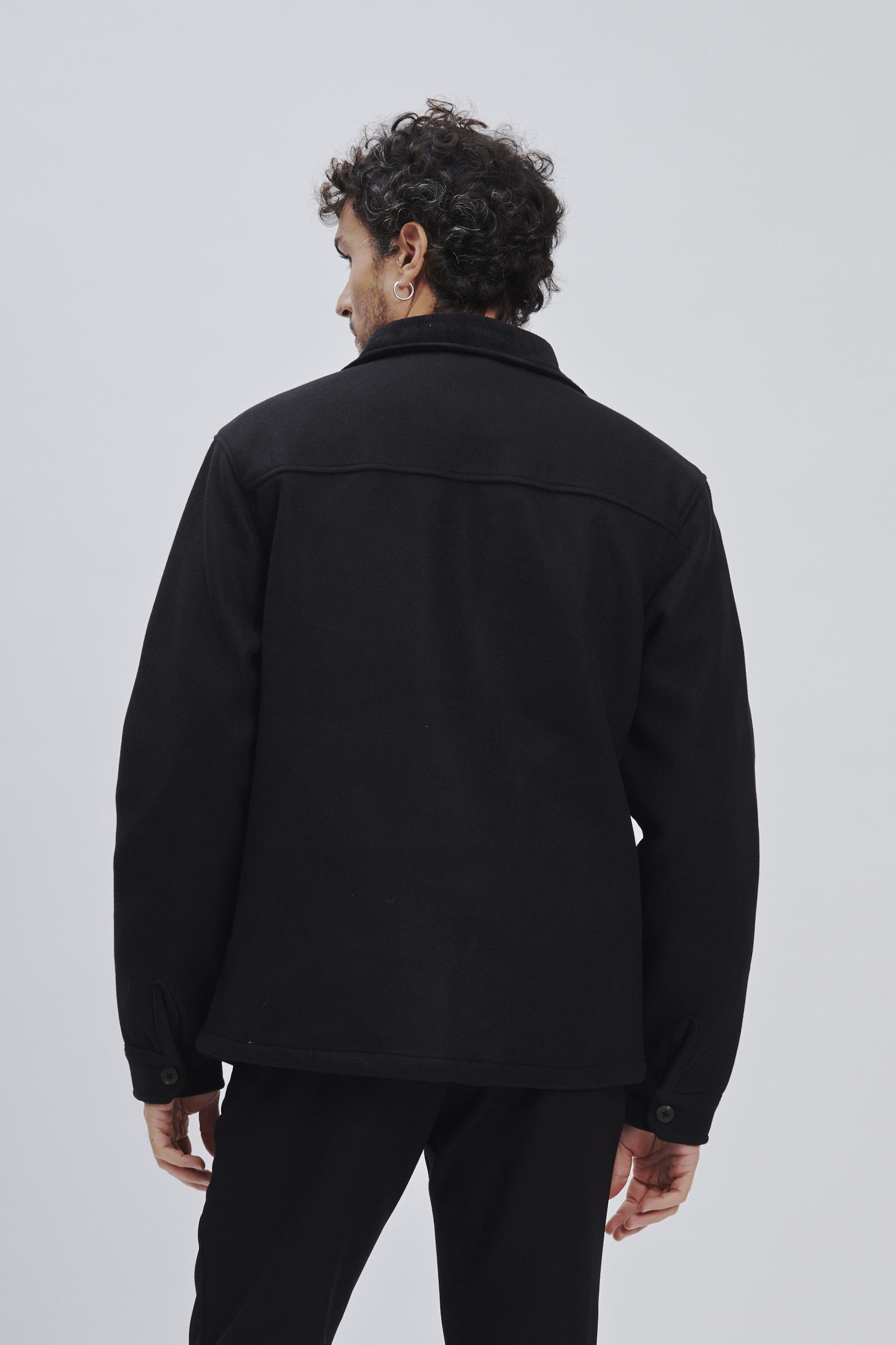 FU179-OVERSHIRT-PANNO-NERO-1578 CAPPOTTO CAMICIA |