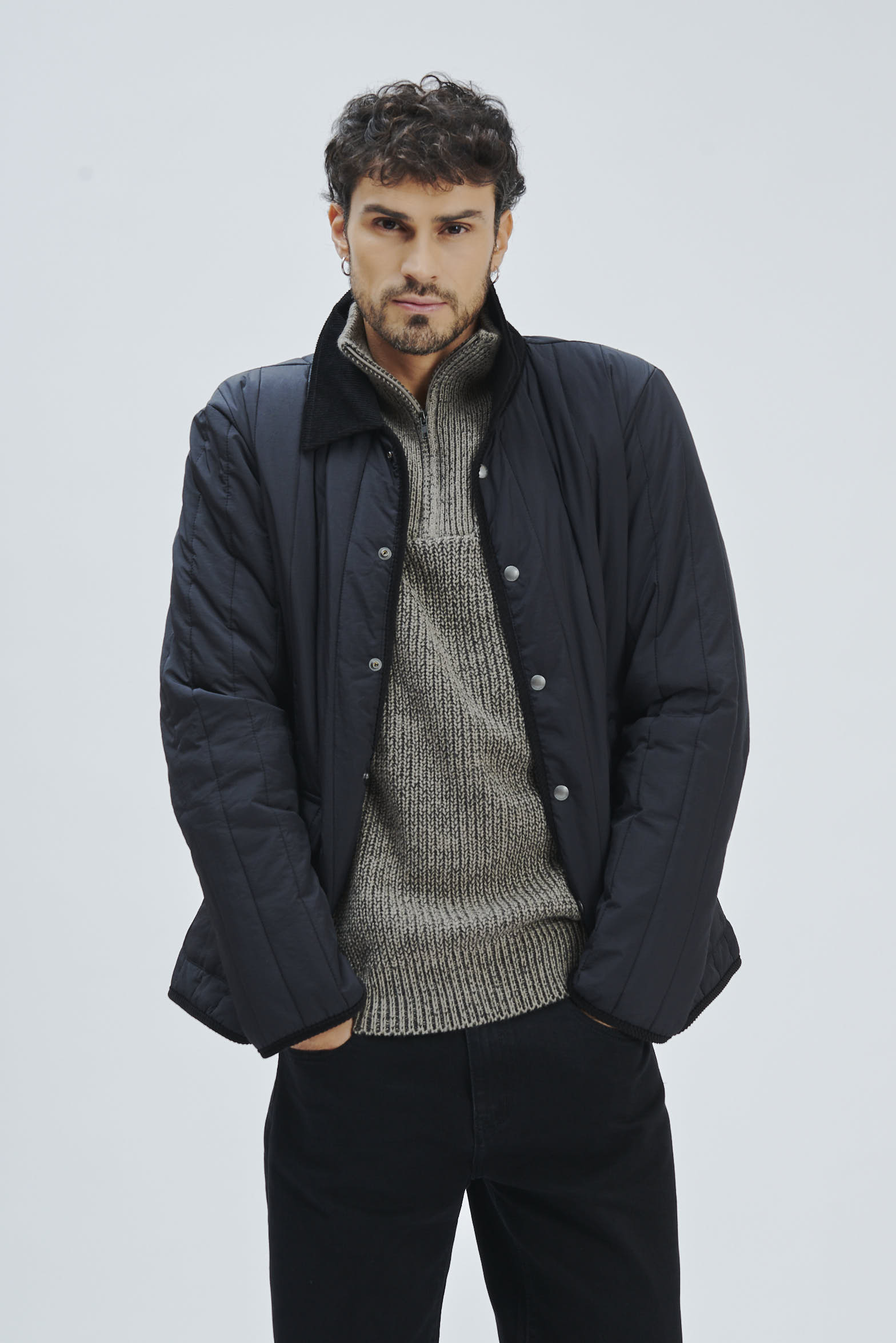 STEPPJACKE - M, SCHWARZ