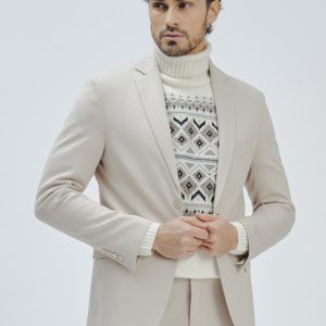 SLIM ELASTICATED TWO-BUTTON JACKET |