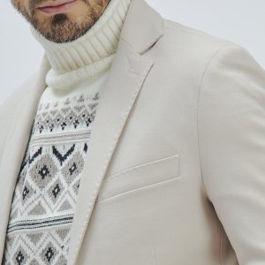 SLIM ELASTICATED TWO-BUTTON JACKET |