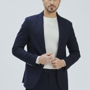 SLIM ELASTICATED TWO-BUTTON JACKET |
