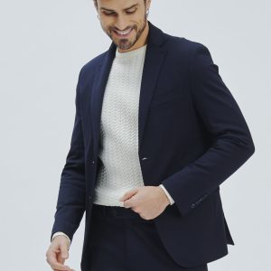 SLIM ELASTICATED TWO-BUTTON JACKET |