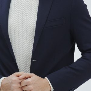 SLIM ELASTICATED TWO-BUTTON JACKET |
