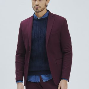SLIM ELASTICATED TWO-BUTTON JACKET |