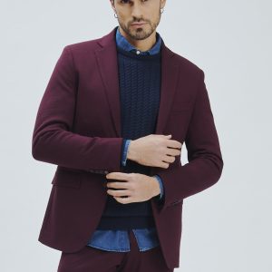SLIM ELASTICATED TWO-BUTTON JACKET |