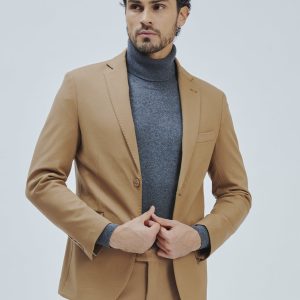 SLIM ELASTICATED TWO-BUTTON JACKET |