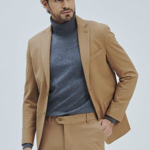 SLIM ELASTICATED TWO-BUTTON JACKET |