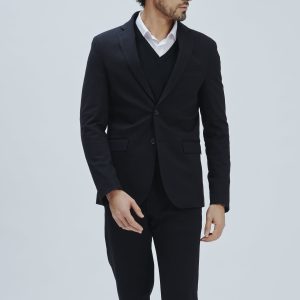 SLIM ELASTICATED TWO-BUTTON JACKET |