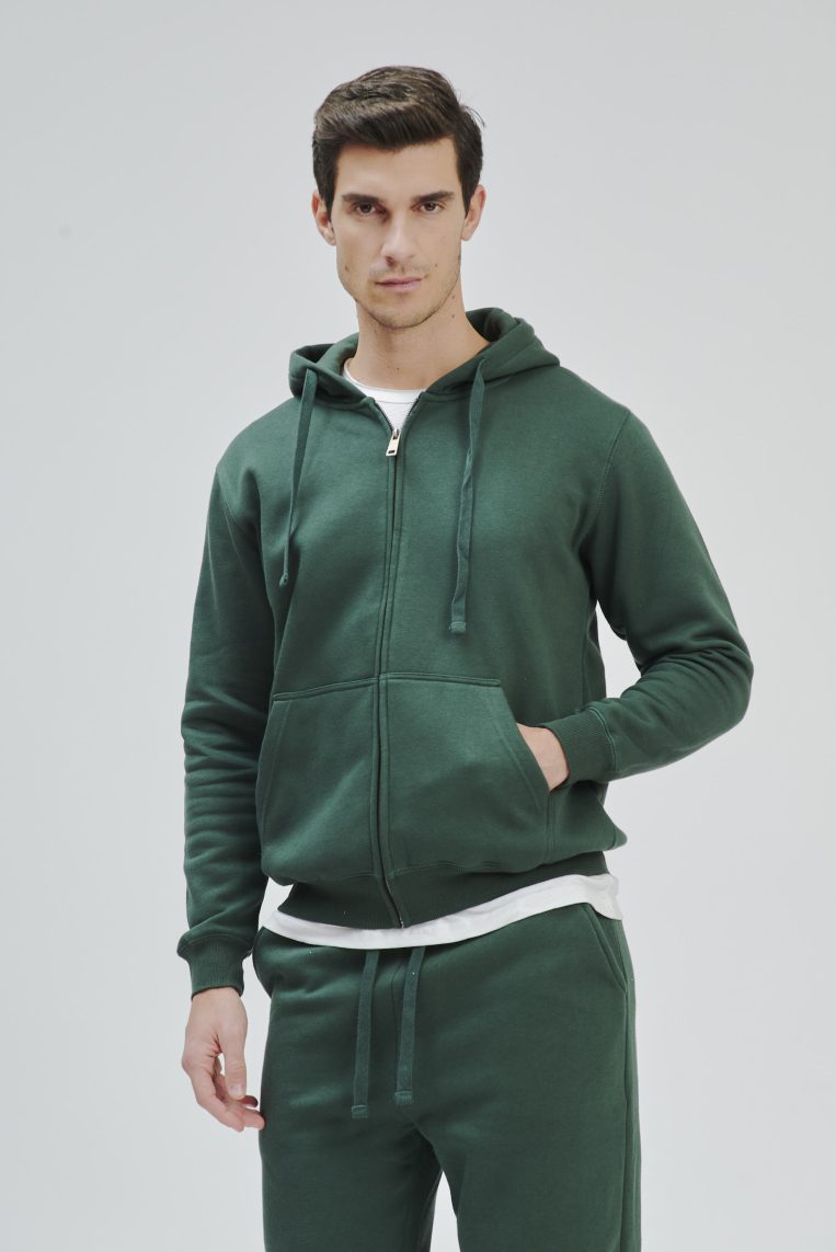 FELPA ZIP CAPPUCCIO