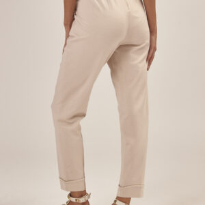 GD015-HOSEN-BUNDFALTEN-ELASTISCHER-BUND-BEIGE-794 BUNDFALTENHOSE MIT ELASTISCHEM BUND |