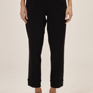 GD015-HOSE-BUNDFALTEN-ELASTISCHER-BUND-SCHWARZ-767 BUNDFALTENHOSE MIT ELASTISCHEM BUND |