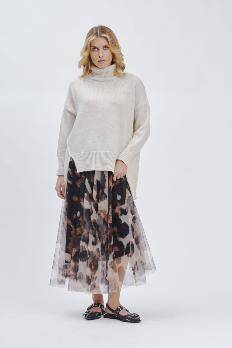 GONNA IN TULLE ANIMALIER