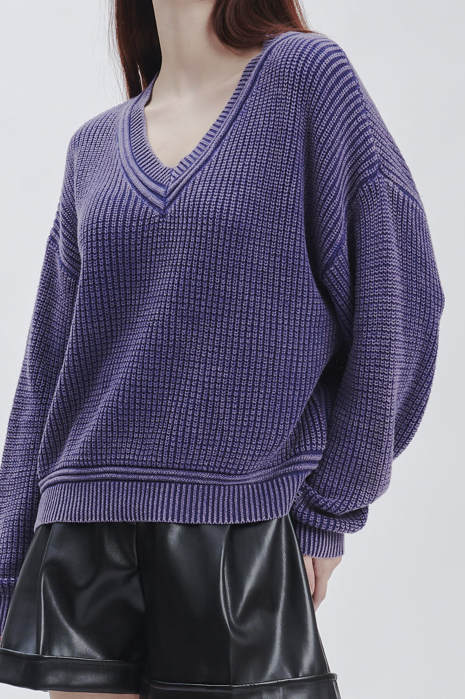 FD168-SCOLLO-A-V-STONE-WASHED-BLU-217 MAGLIA SCOLLO A V |