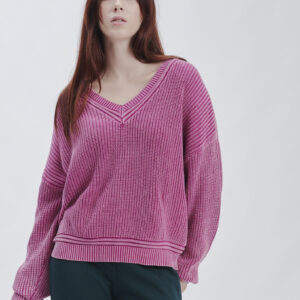 FD168-SCOLLO-A-V-STONE-WASHED-ROSSO-MAGENTA-224 MAGLIA SCOLLO A V |