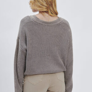 FD168_SCOLLO-A-V-STONE-WASHED_GRIGIO-1636 MAGLIA SCOLLO A V |