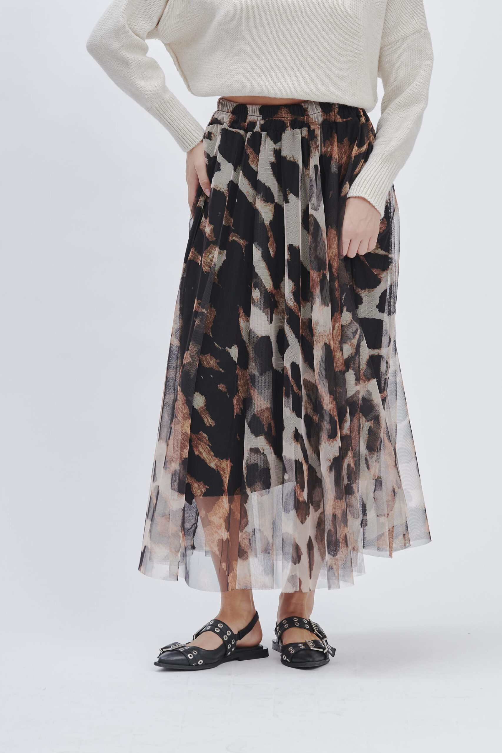 FD253_GONNA-TULLE-ANIMALIER_NERO-2180-2 GONNA IN TULLE ANIMALIER |