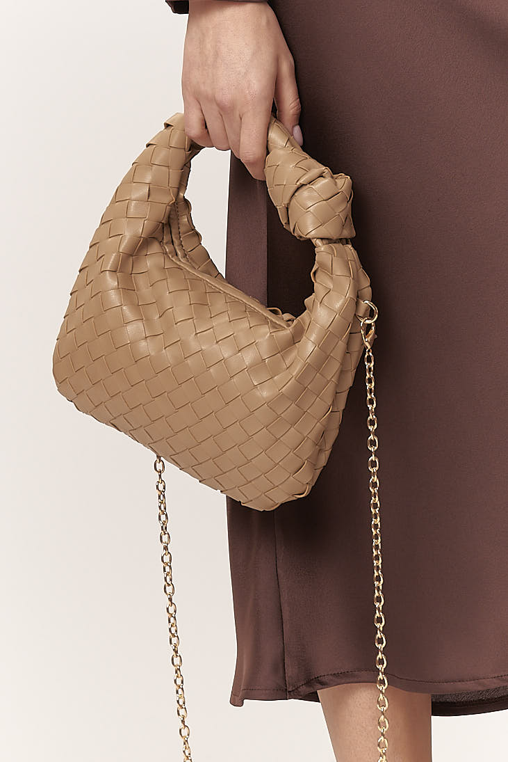 GAD001-BORSETTA-NODO-INTRECCIATA-BEIGE-1749 HANDTASCHE MIT GEWEBTEM KNOTEN |