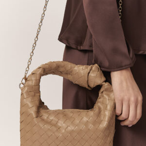 GAD001-HANDTASCHE-KNOTEN-GEWEBT-BEIGE-1753 HANDTASCHE MIT GEWEBTEM KNOTEN |