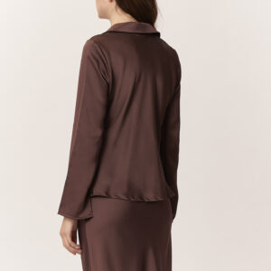 GD009-SATIN-BLOUSE-WITH-CHOCO-LACES-382 SATIN BLOUSE WITH LACES |