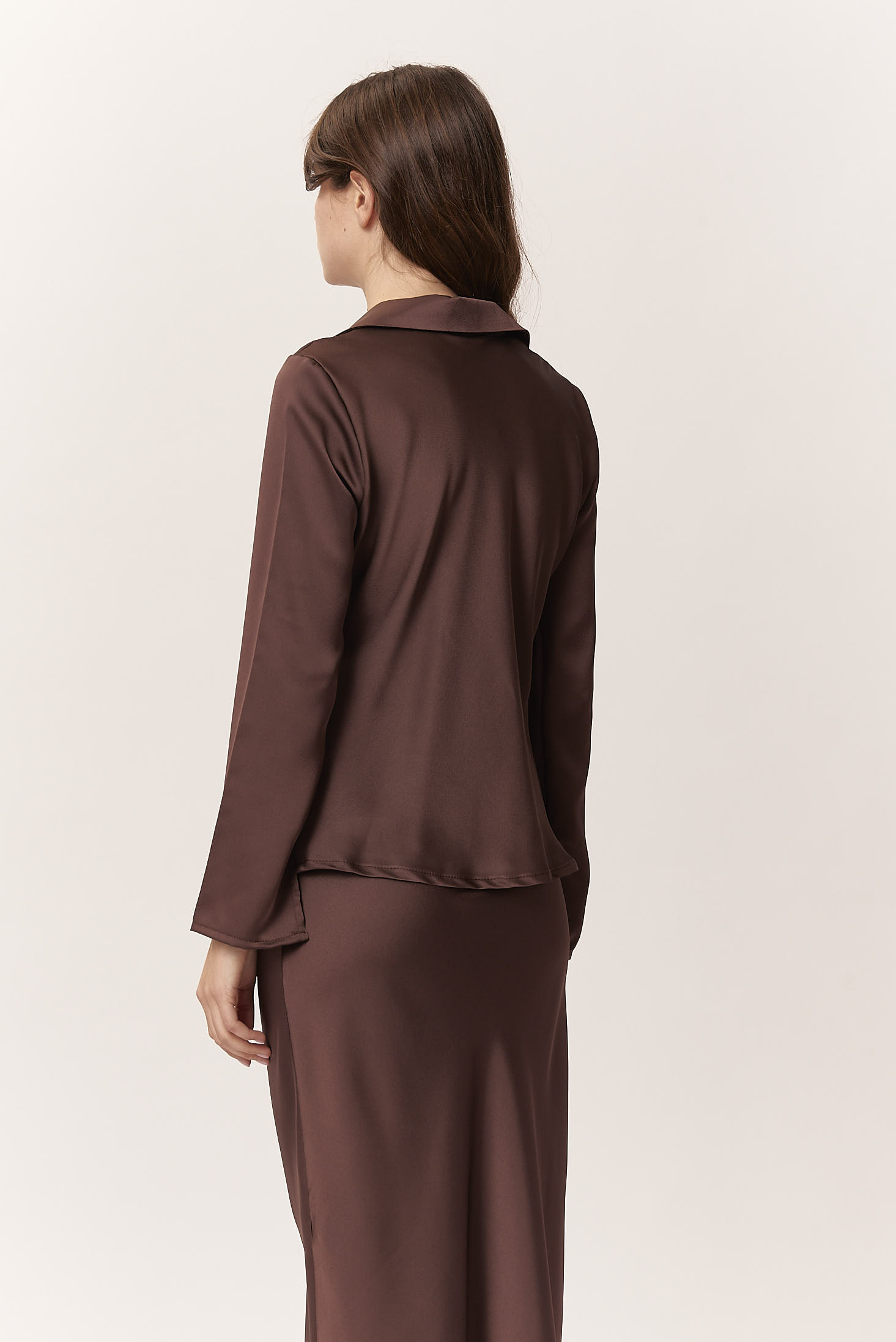GD009-SATIN-BLOUSE-WITH-CHOCO-LACES-382 SATIN BLOUSE WITH LACES |