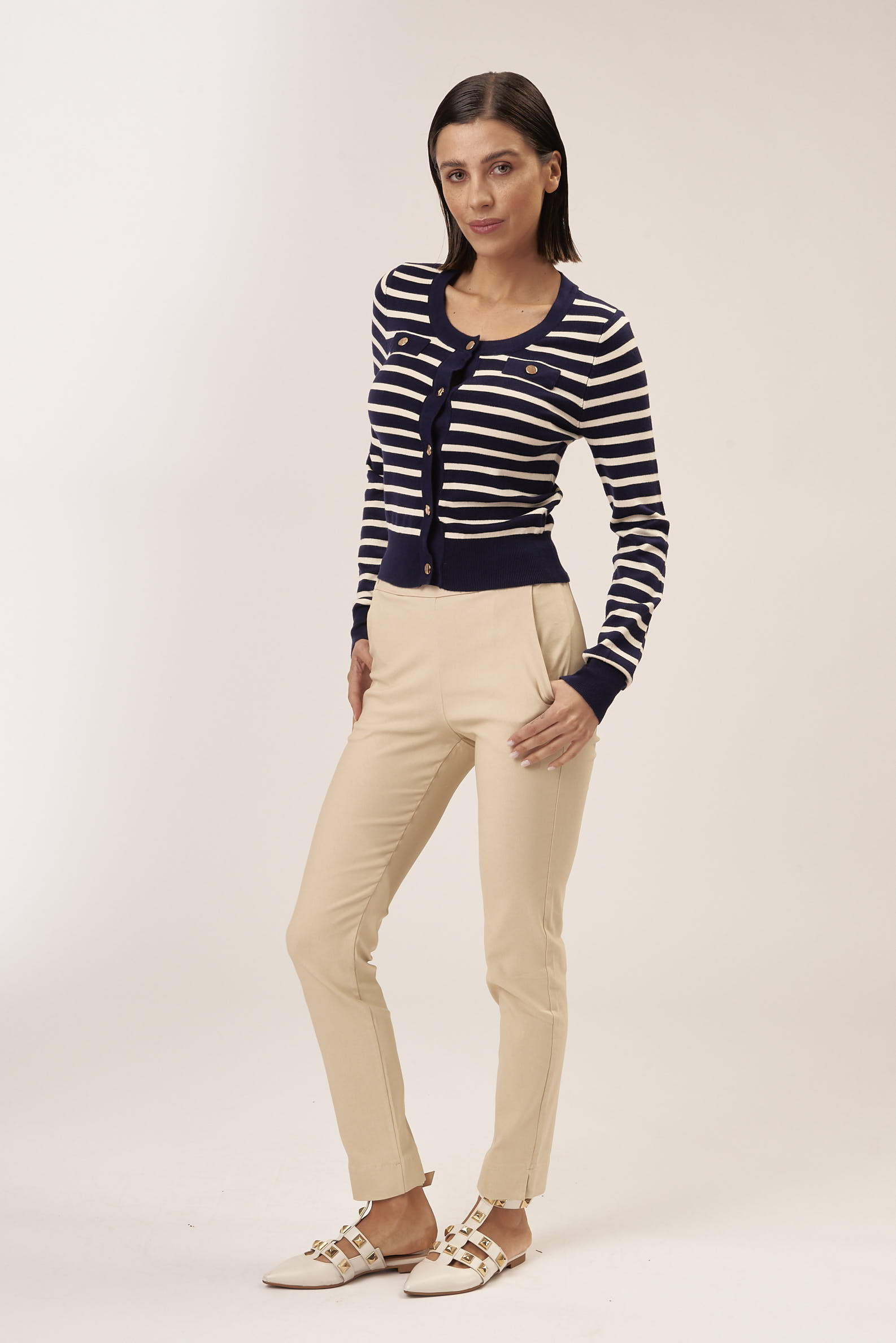 STRETCH BENGAL PANTS - XS, BEIGE