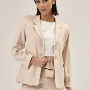 TWO-BUTTON ELASTICATED JACKET |