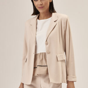 TWO-BUTTON ELASTICATED JACKET |
