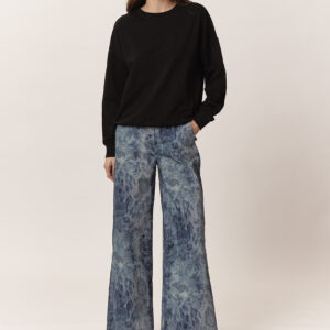 PRINTED PALAZZO DENIM |