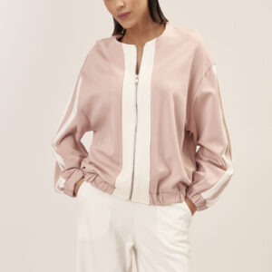GD029-BOMBER-SWEATSHIRT-P.-MILANO-WITH-ZIP-PINK-PINK-955 STRETCH BOMBER SWEATSHIRT |