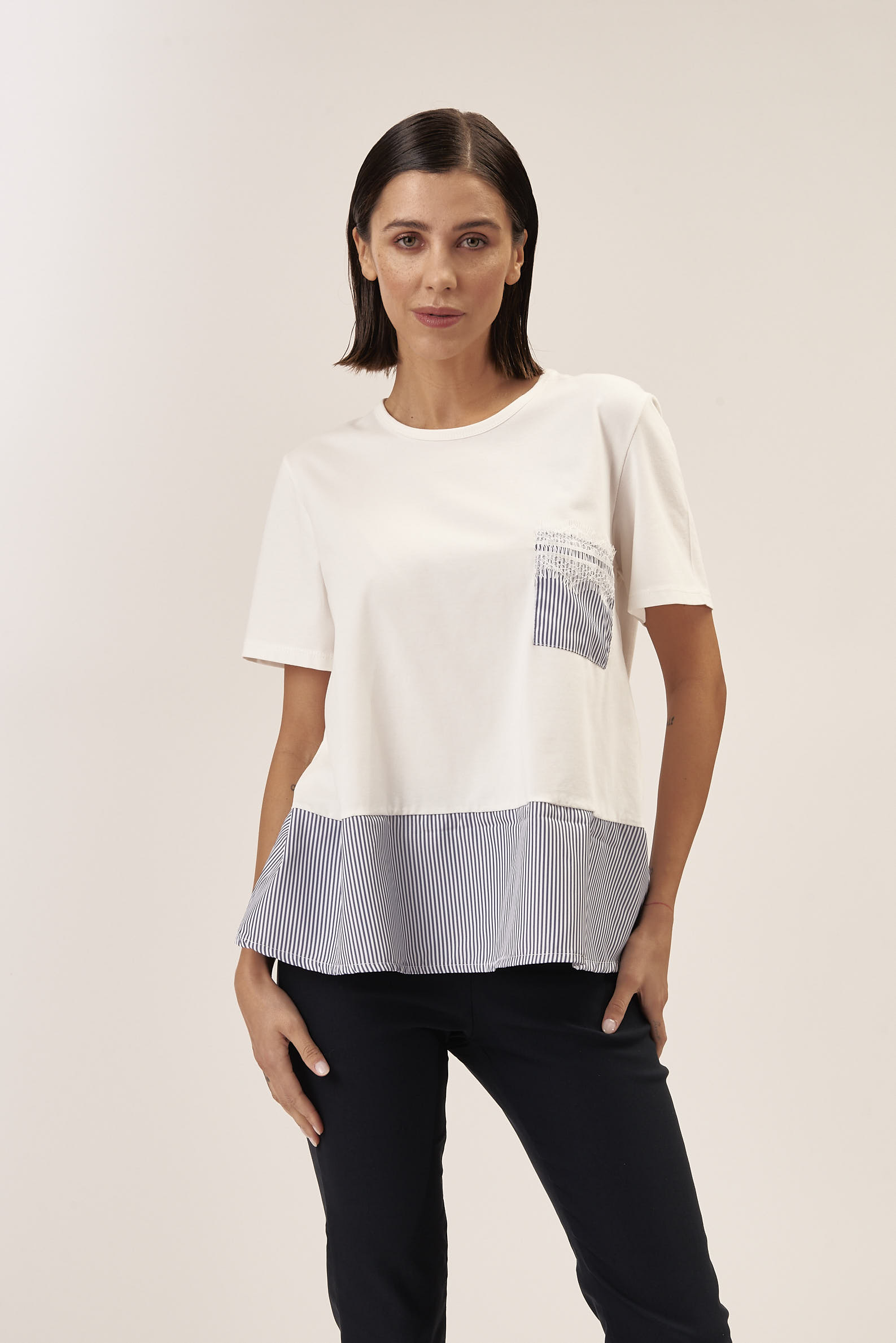 JERSEY T-SHIRT WITH STRIPE