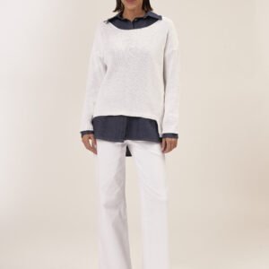 GD048-SWEATER-SMILE-SOLID-COLOR-WHITE-1491-1 SOLID COLOR SMILE SWEATER |