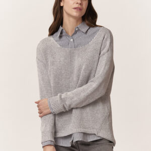 GD048-MAGLIA-SORRISO-TINTA-UNITA-GRIGIO-C-MEL.-974 SOLID COLOR SMILE SWEATER |
