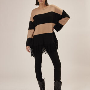 GD057-FRINGED-SWEATER-BLACK-1285 BLACK PUSH-UP SKINNY DENIM |