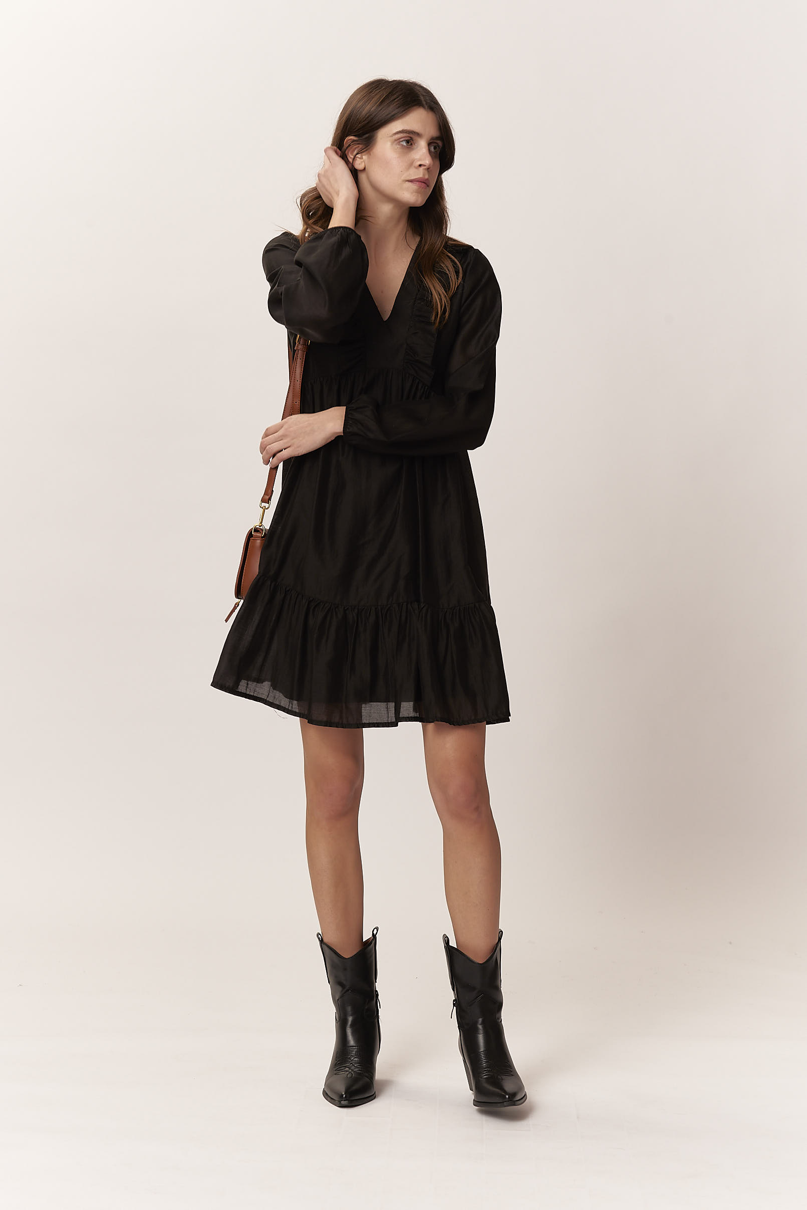 MIDI DRESS WITH FRILL