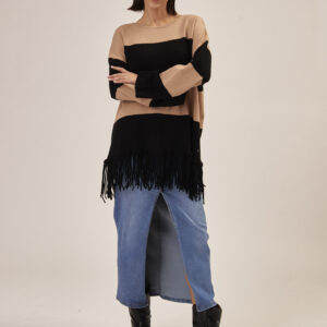 DENIM STRETCH MIDI LIGHT WASH SKIRT |