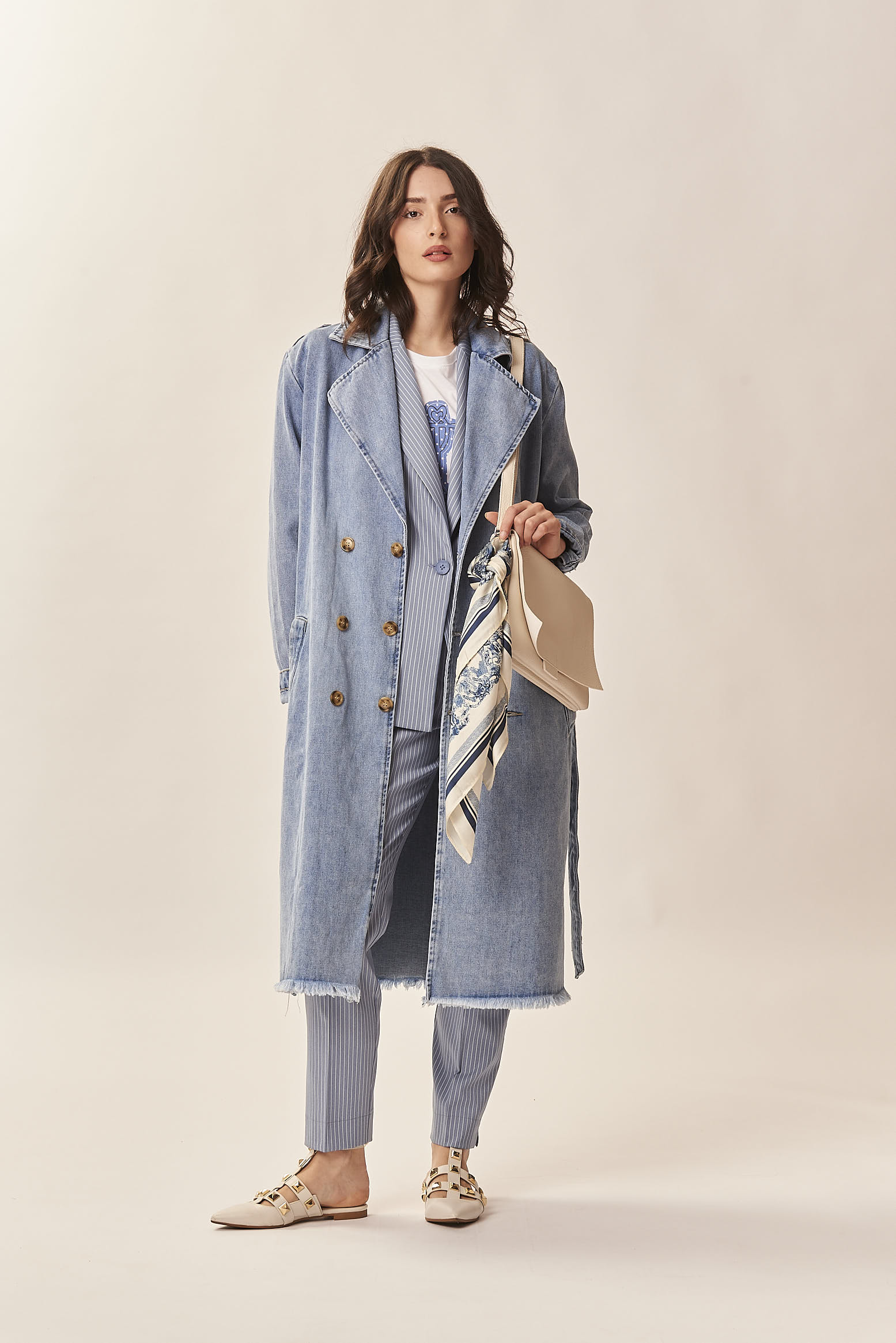 FRESH WOOL PINSTRIPE TROUSERS