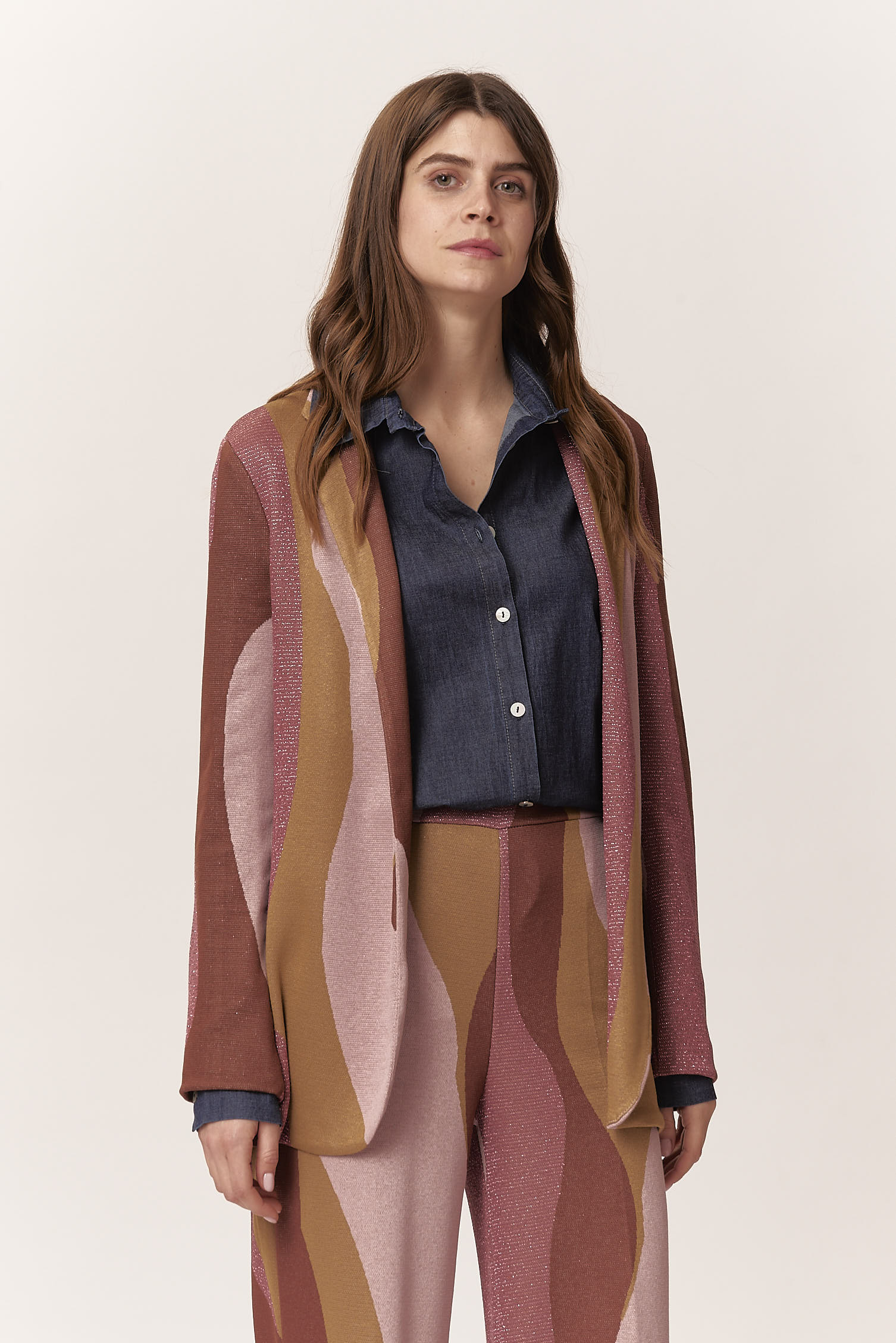 JACQUARD JACKET WITH LUREX