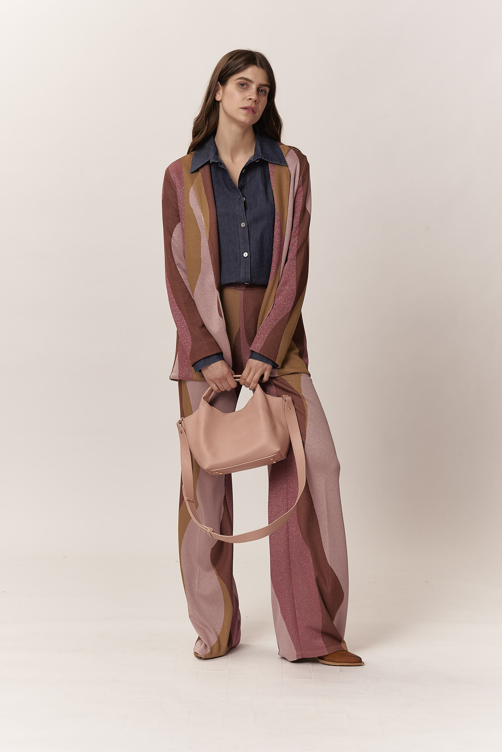 JACQUARD TROUSERS WITH LUREX