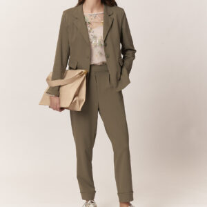 TROUSERS WITH ELASTICATED PLEATS |