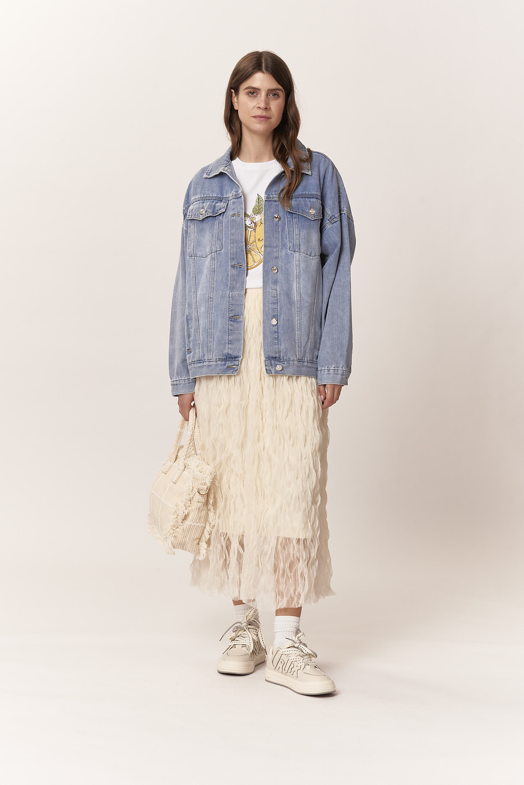 LONG TULLE SKIRT - YOU, WHITE
