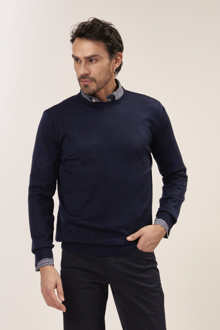 MAGLIA BASIC TINTA UNITA SILK BLEND
